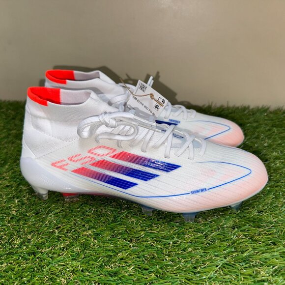Adidas F50 Elite Mid FG Soccer Cleats White Blue Red ID9203 Women's Size 6 NEW - Picture 5 of 10